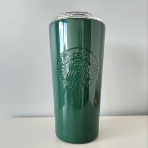 NWOT 18oz Starbucks Embossed Tumbler Cup - Dark Green